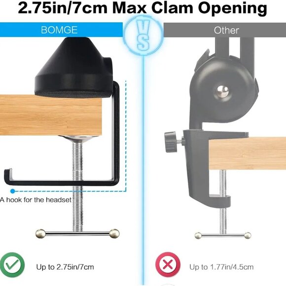 Microphone Boom Arm Mic Stand Adjustable Clip Studio Scissor Arm Mount - Picture 6 of 6